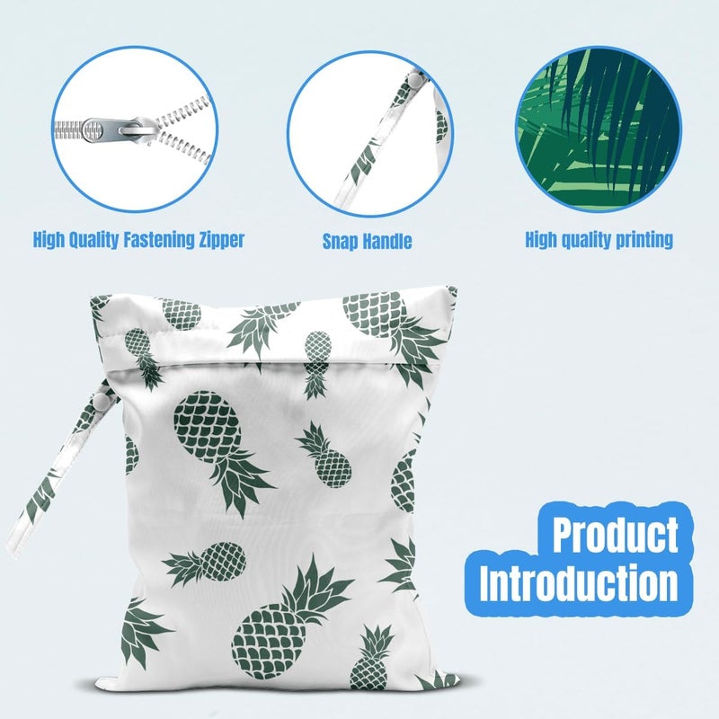AASRR Store Wet Dry Bag, Wet Bag for Swimsuit, Travel, Beach, Pool, Diapers, Dirty Yoga Gym Clothes, Makeup Bag, Pineapple Summer Vacation Essentials - Image 3
